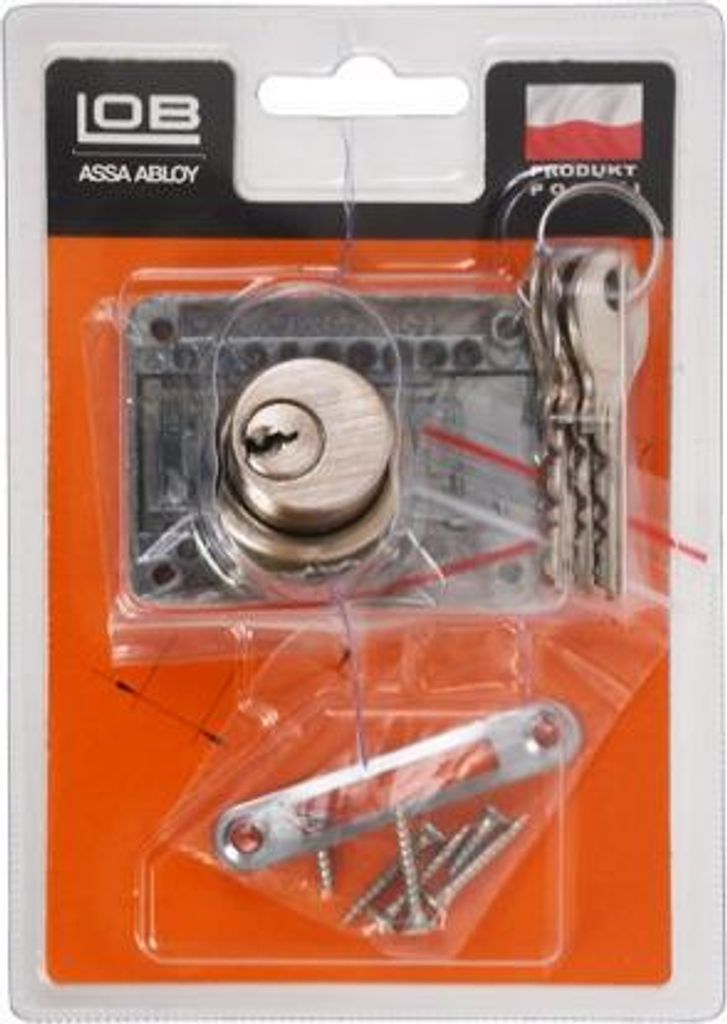 LOB ZMB-3 Möbelschloss Zylinderform Nickel im Blisterpack