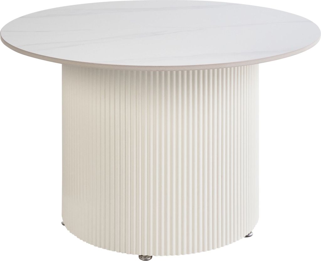 BELIANI Couchtisch Hellbeige Platte aus gesintertem Stein Produktbild 