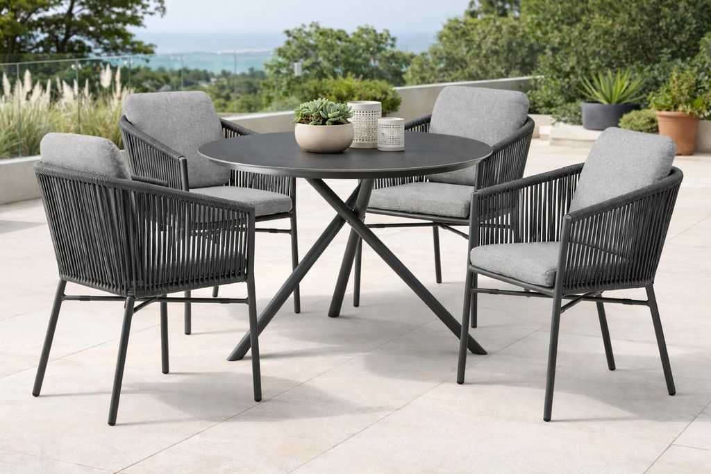 Destiny Sitzgruppe LUCCA BARLETTA 4 Sessel + Tisch Produktbild 