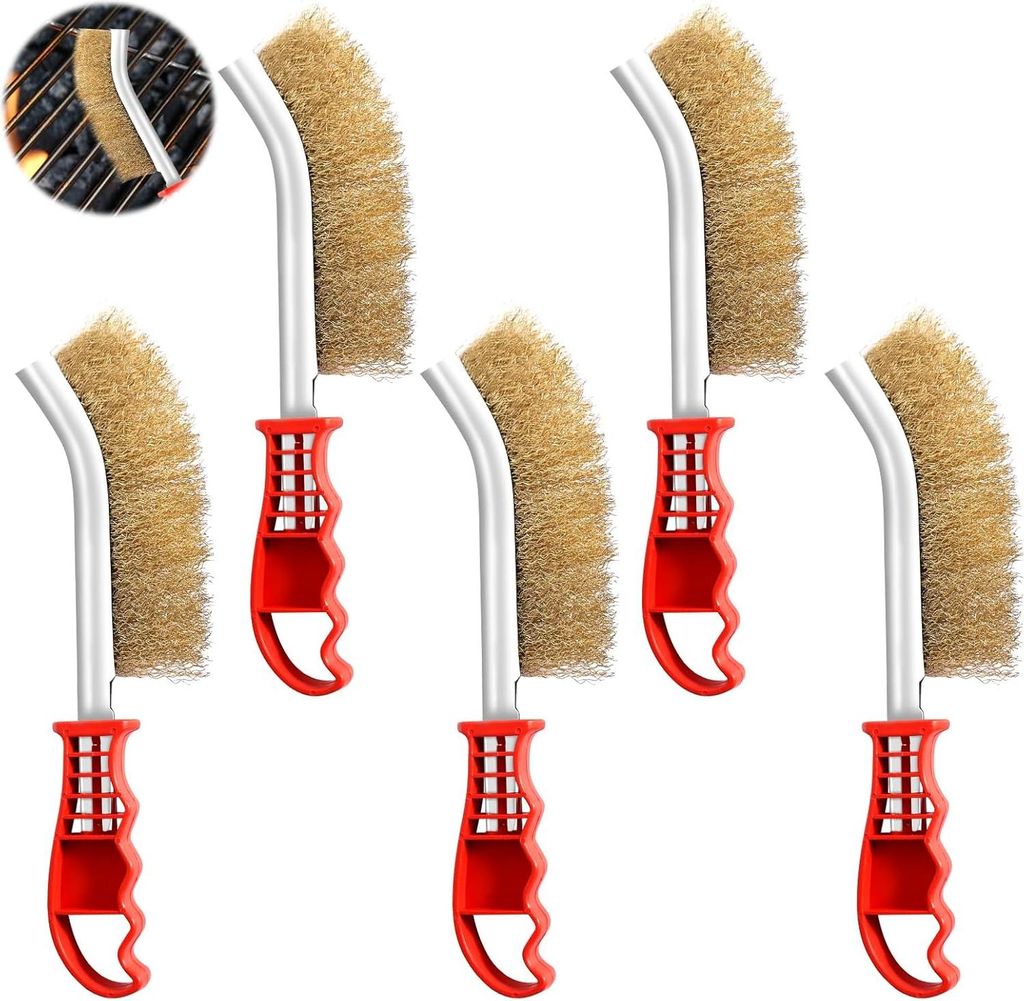 Messing borstel set - multifunktionale Grillbürsten - 5 Stück - Stahlbürsten