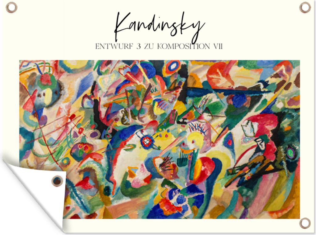 MuchoWow 120x90 cm Outdoor-Poster Gartendeko Sichtschutz Garten Poster für den Garten Kunst - Wassily Kandinsky - Alte Meister