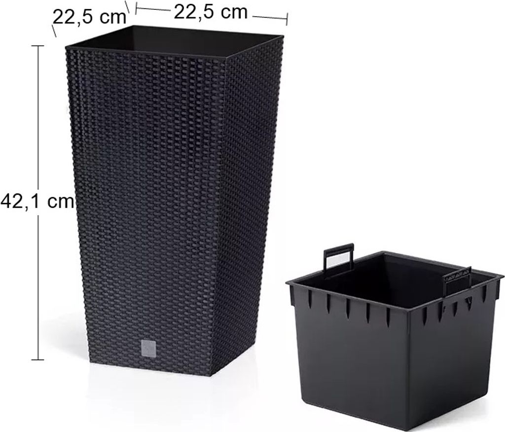Blumentopf + Einsatz Blumenkübel Rattan RATO SQUARE DRTS225 Produktbild 8