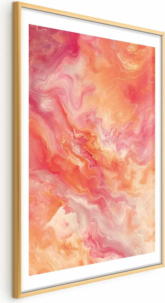 Poster Flaming Colours 60x90 cm con cornice dorata con margine