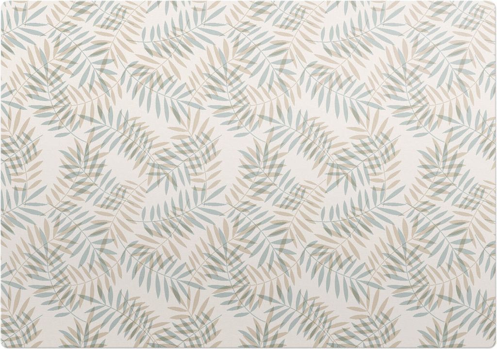 Pastellfarbene Blätter – Bodenschutzmatte – Stuhlunterlage 100x70 cm – Rutschfest – Hartbodenmatte