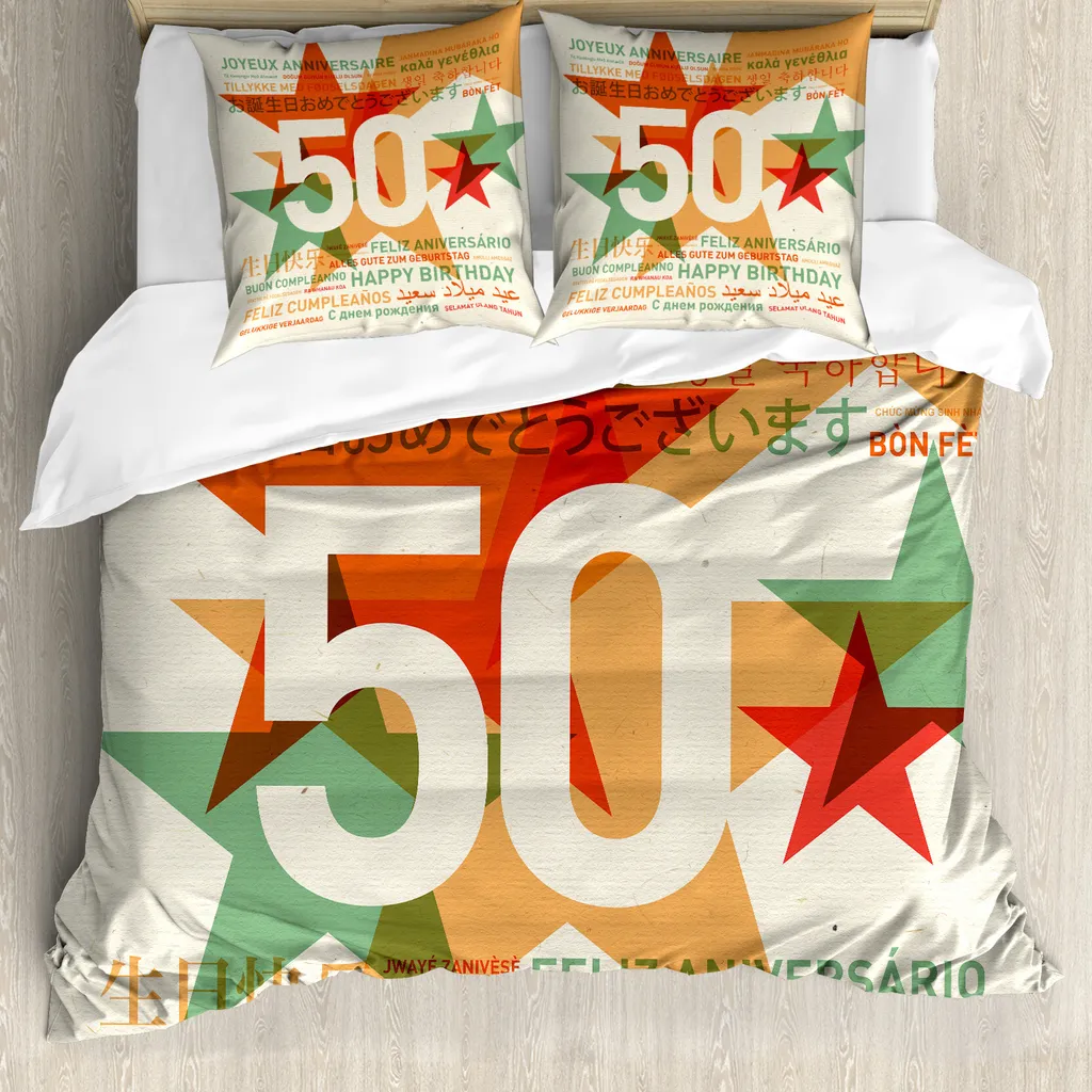 ABAKUHAUS 50th Birthday Duvet Cover - Urban Style 200x200 Anallergico