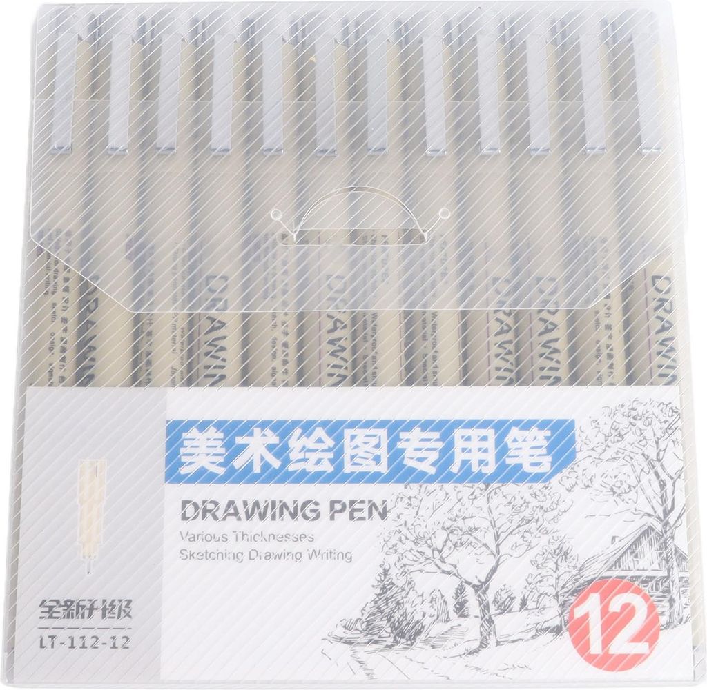 12pcs Micro Pen Fineliner Tinte Stifte wasserdichtes DIY Multiliner Zeichnung mit Metallclip für Künstler Illustration Skizzieren