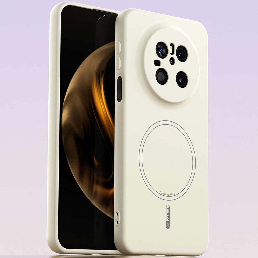 Magnetische Handyhülle für Huawei Mate 70, MagSafe kompatible, Flüssig Silikon Stoßfest Kratzfest Hülle Beige