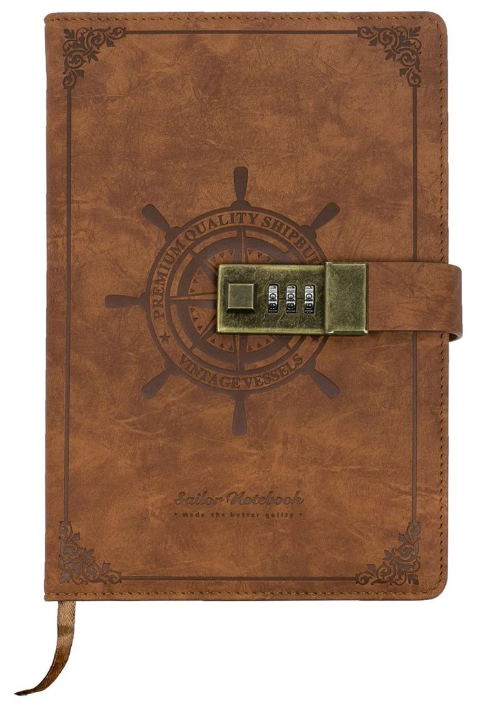 HMF Notizbuch mit Schloss, Tagebuch liniert mit Code, Produktbild 