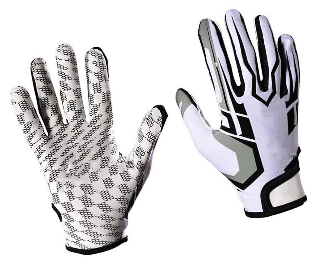 Rutschfeste American-Football-Rugby-Handschuhe, atmungsaktiv, Vollfinger-Sport für Baseball, L