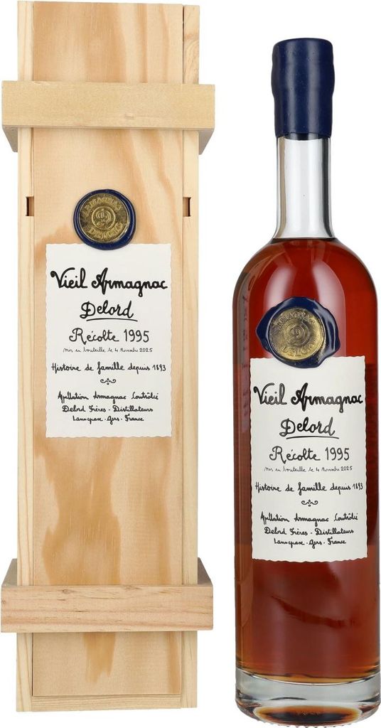 Vieil Armagnac Delord Vintage Récolte 1995 40% Vol. 0,7l in Holzkiste