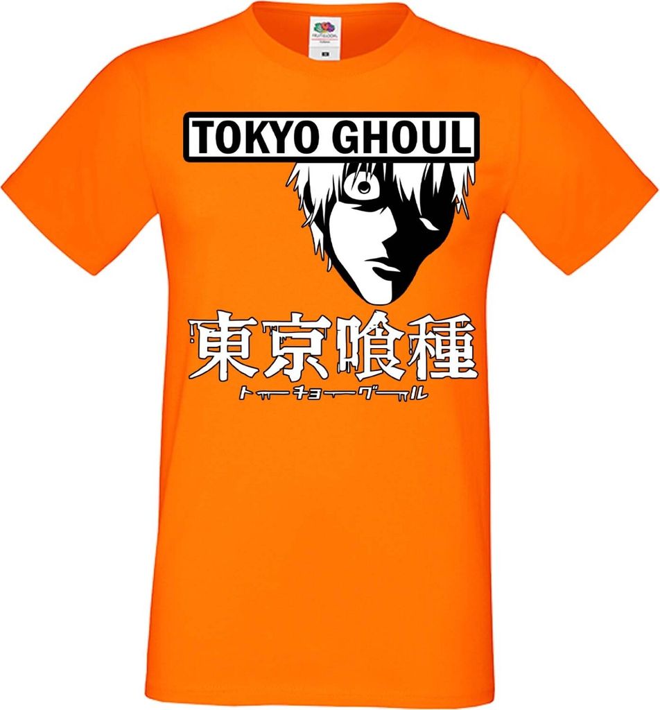 Herren T-Shirt Manga Anime Tokyo Ghoul 02 Ghoul, Man L / Orange