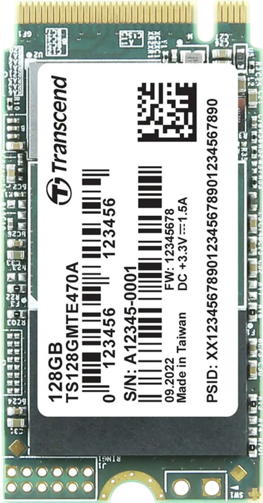 SSD NVMe M.2 2242 Transcend 128 Go pour Système Embarqué et Automate