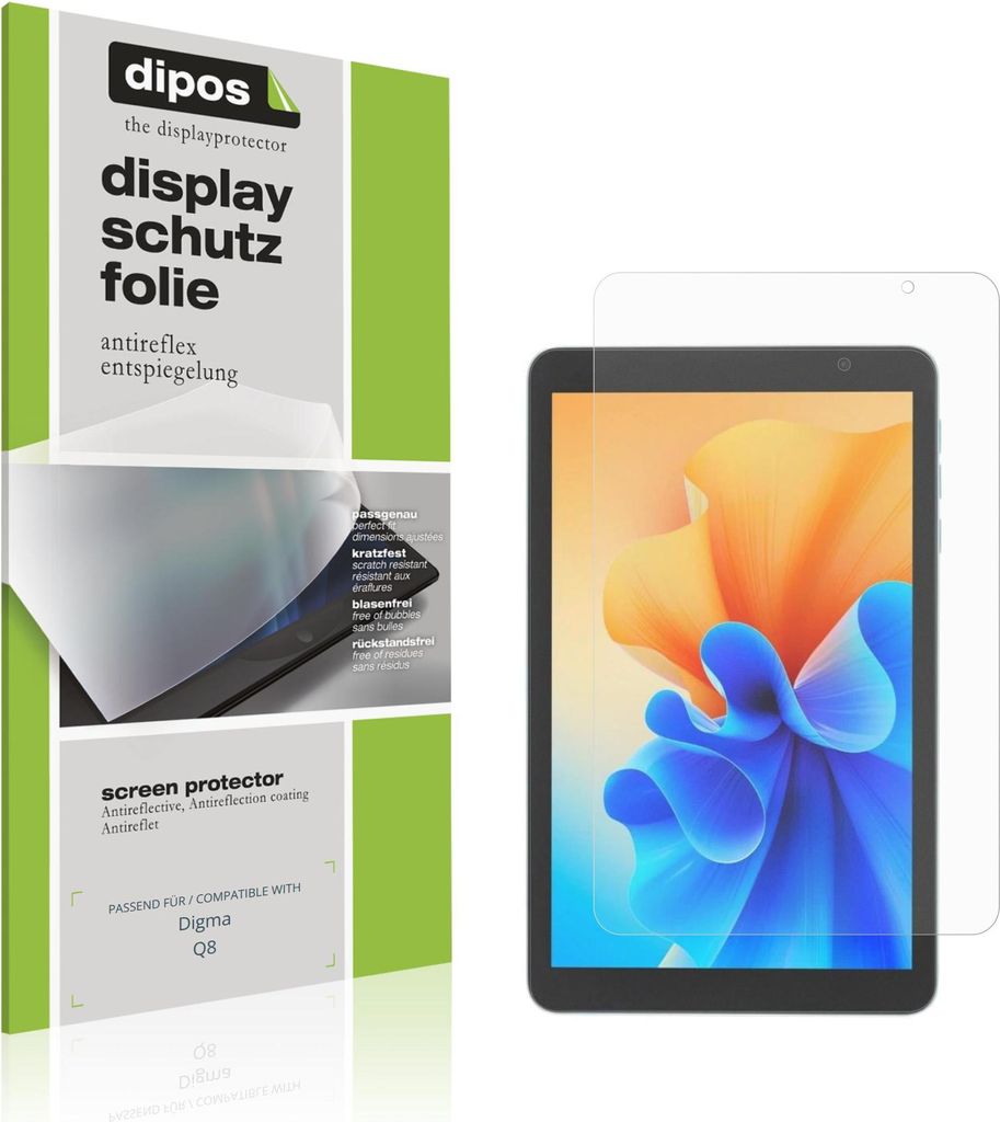 2x Schutzfolie für Digma Q8 matt Displayschutzfolie Folie Display Schutz dipos