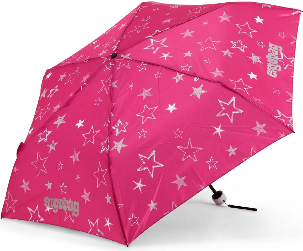 Mini Ombrello Ergobag SternzauBär Rosa 21cm - Accessorio Riflettente