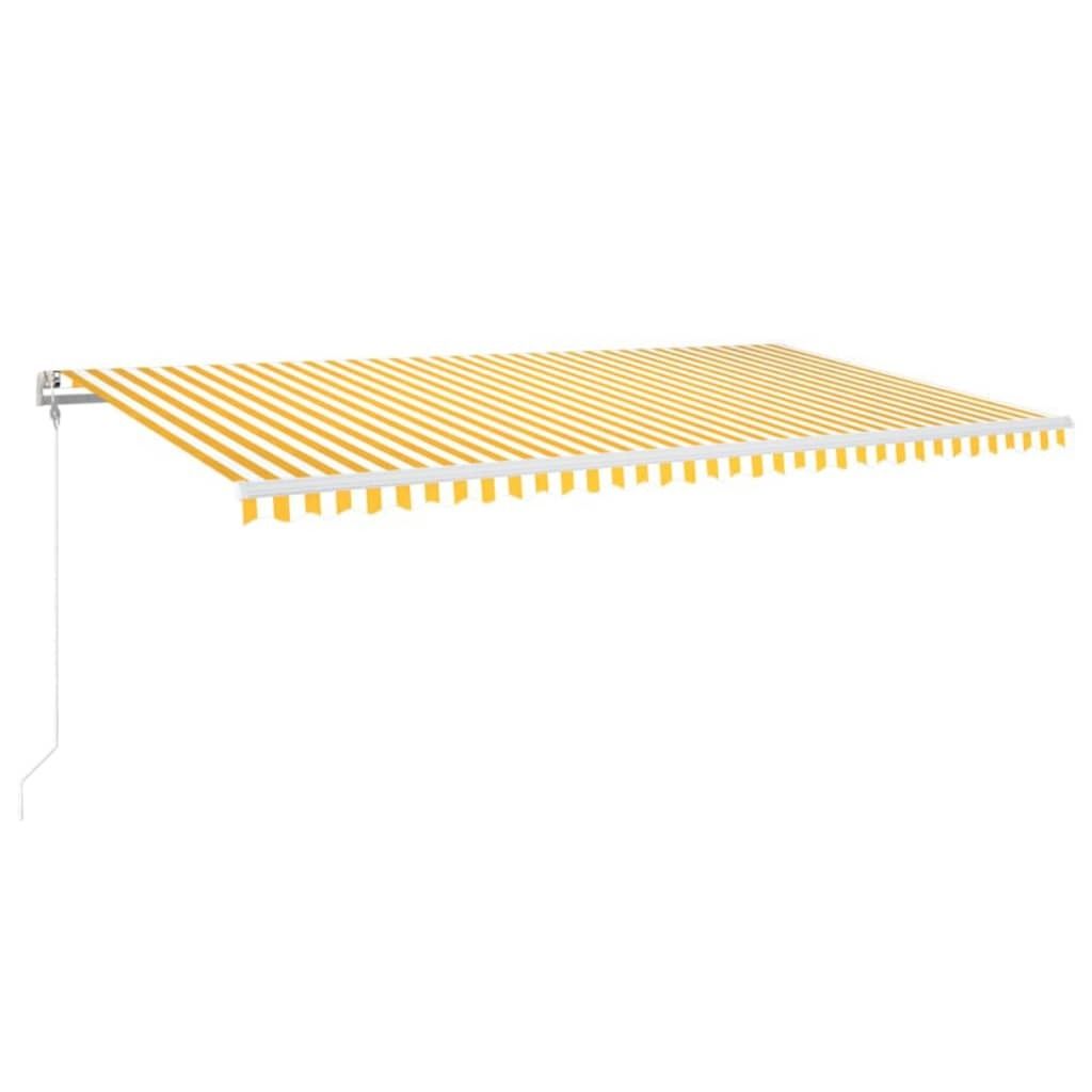Automatische Markise mit LED & Windsensor 600x350 cm Gelb/Weiß