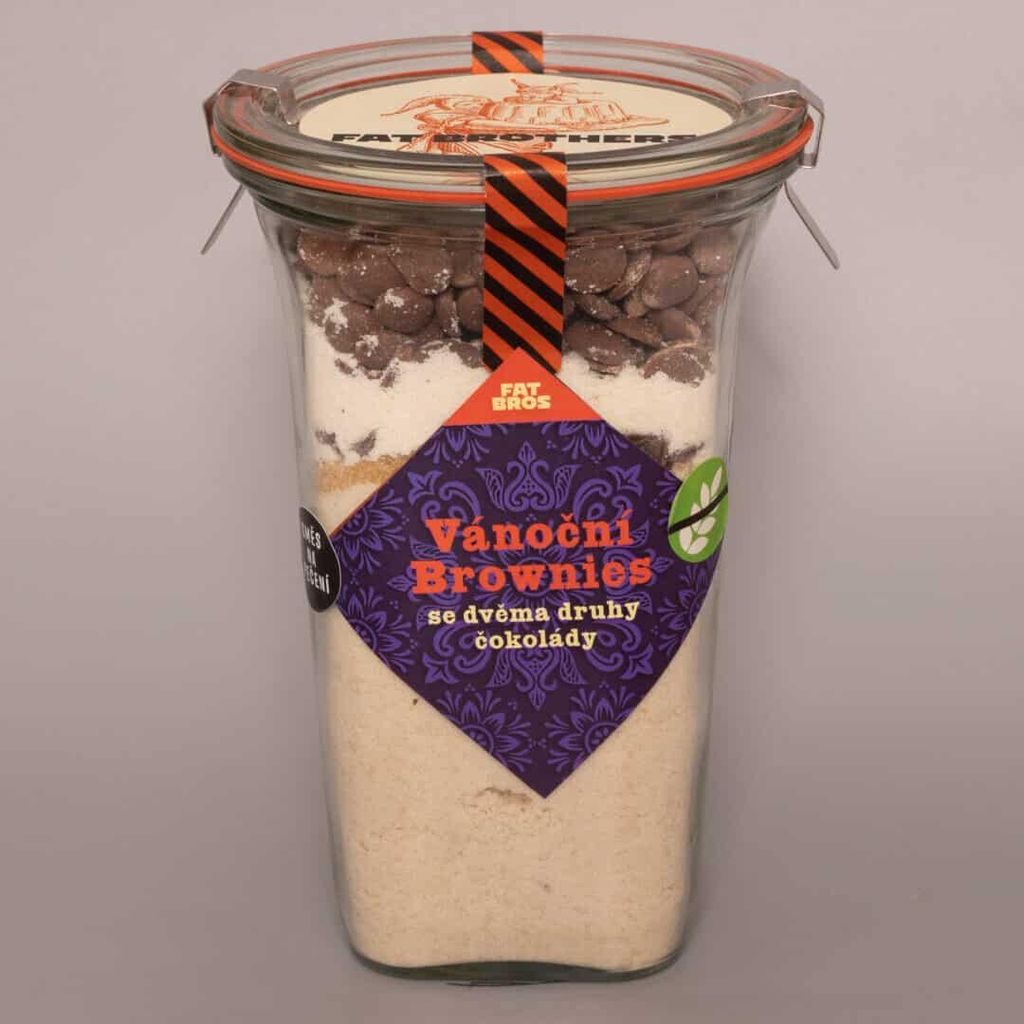 Glutenfreie Weihnachtsbrownies mit Mandelmehl und Schokolade Backmischung im Weck-Glas