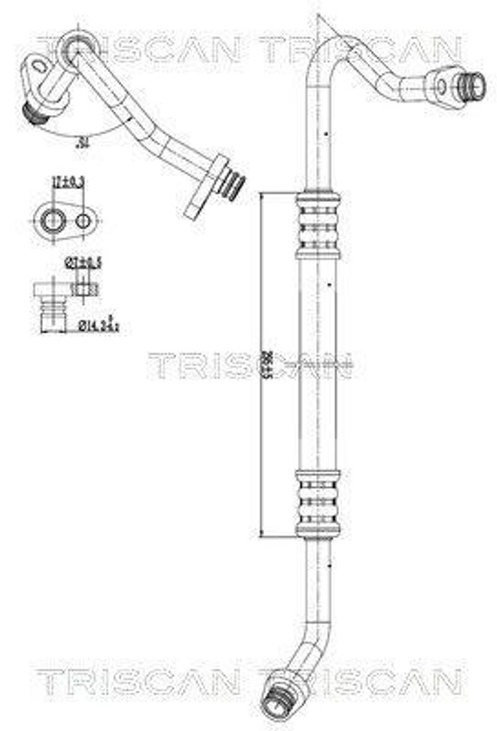 TRISCAN Hochdruckleitung und Niederdruckleitung Klimaanlage Hochdruckleitung 9010 28037 für FIAT Scudo (270, 272)
