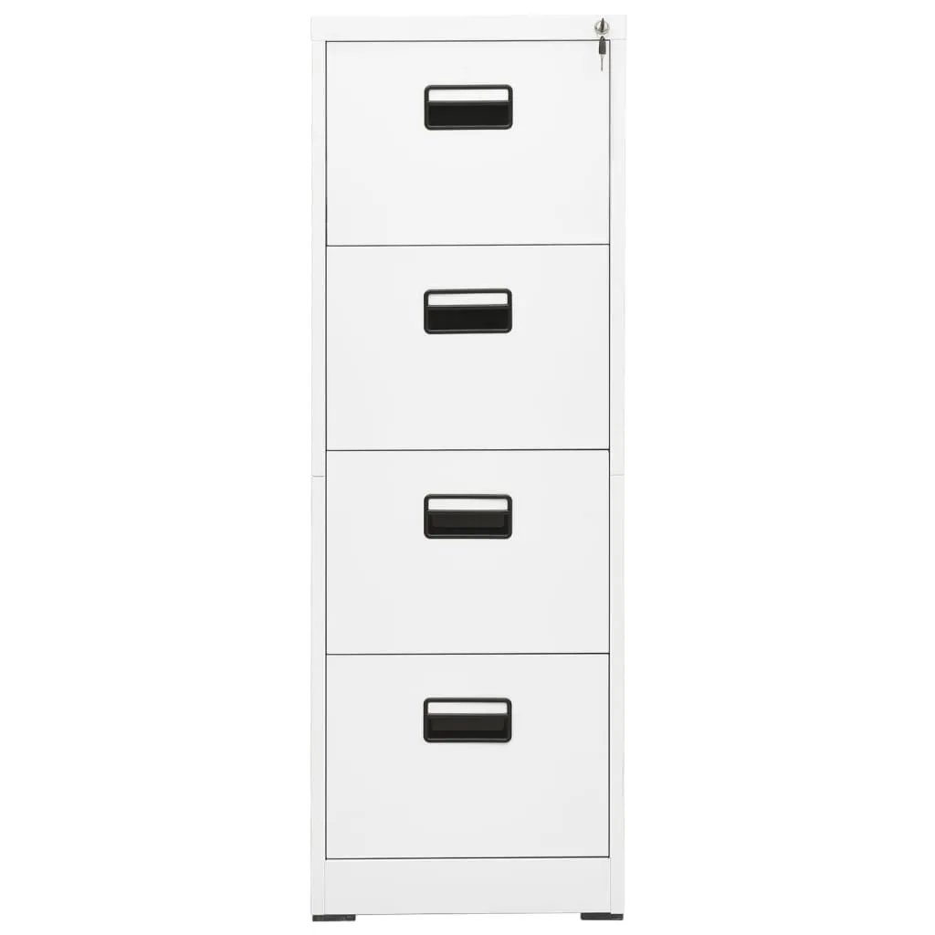 vidaXL Armoire de classement en acier blanc 46x62x133 cm à 4 tiroirs