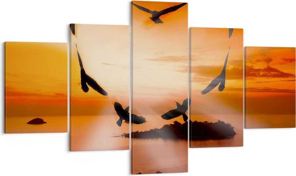 Bild auf Leinwand - Leinwandbild - Natur Landschaft Insel Meer - 125x70cm - Wand Bild - Wanddeko - Leinwanddruck - Bilder - Kunstdruck - Wanddekora...