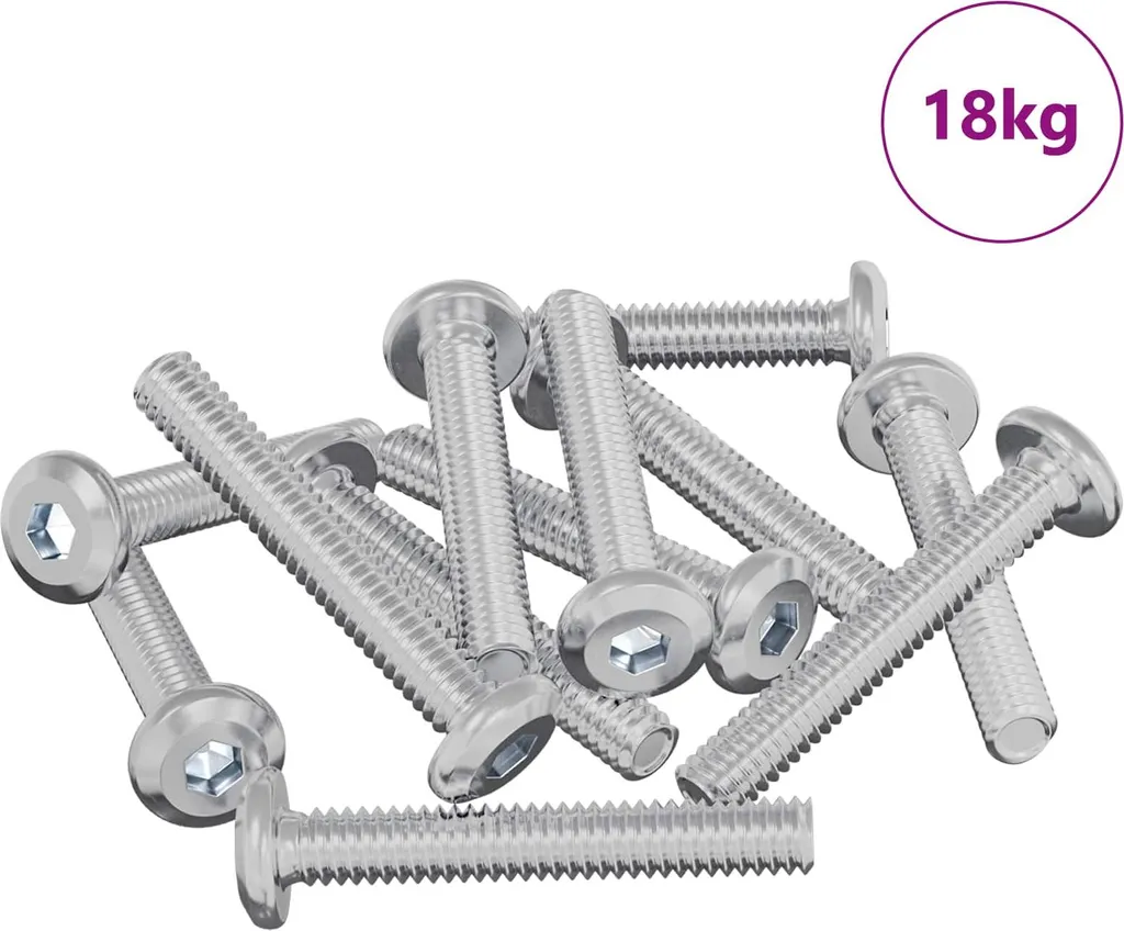 Scorta 2514 Viti vidaXL Acciaio Argento Uni per Fai-da-te