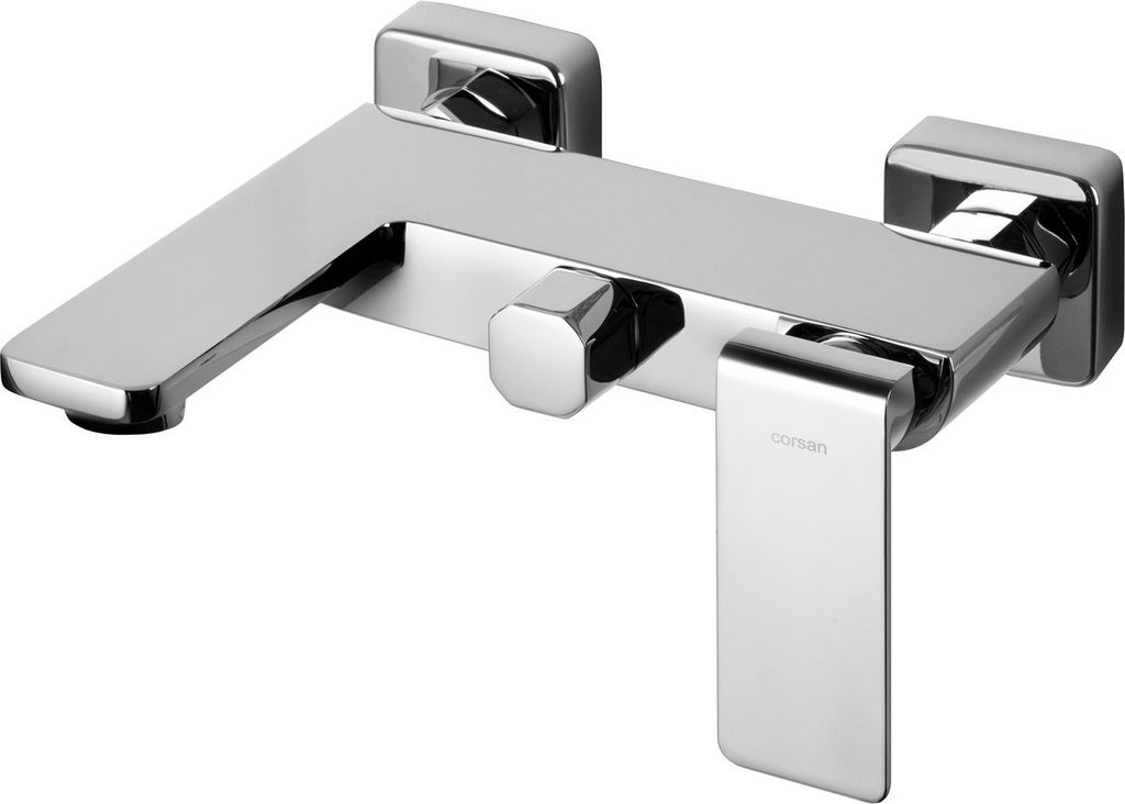 BADLAND Badewannenarmatur Wasserhahn TRINO Wannenarmatur für Badezimmer in Chrom
