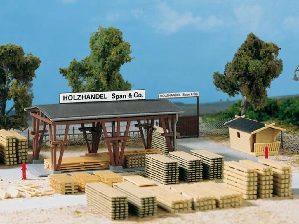 Maquette Auhagen 11353 H0 Scierie de Précision avec Détails de Bois