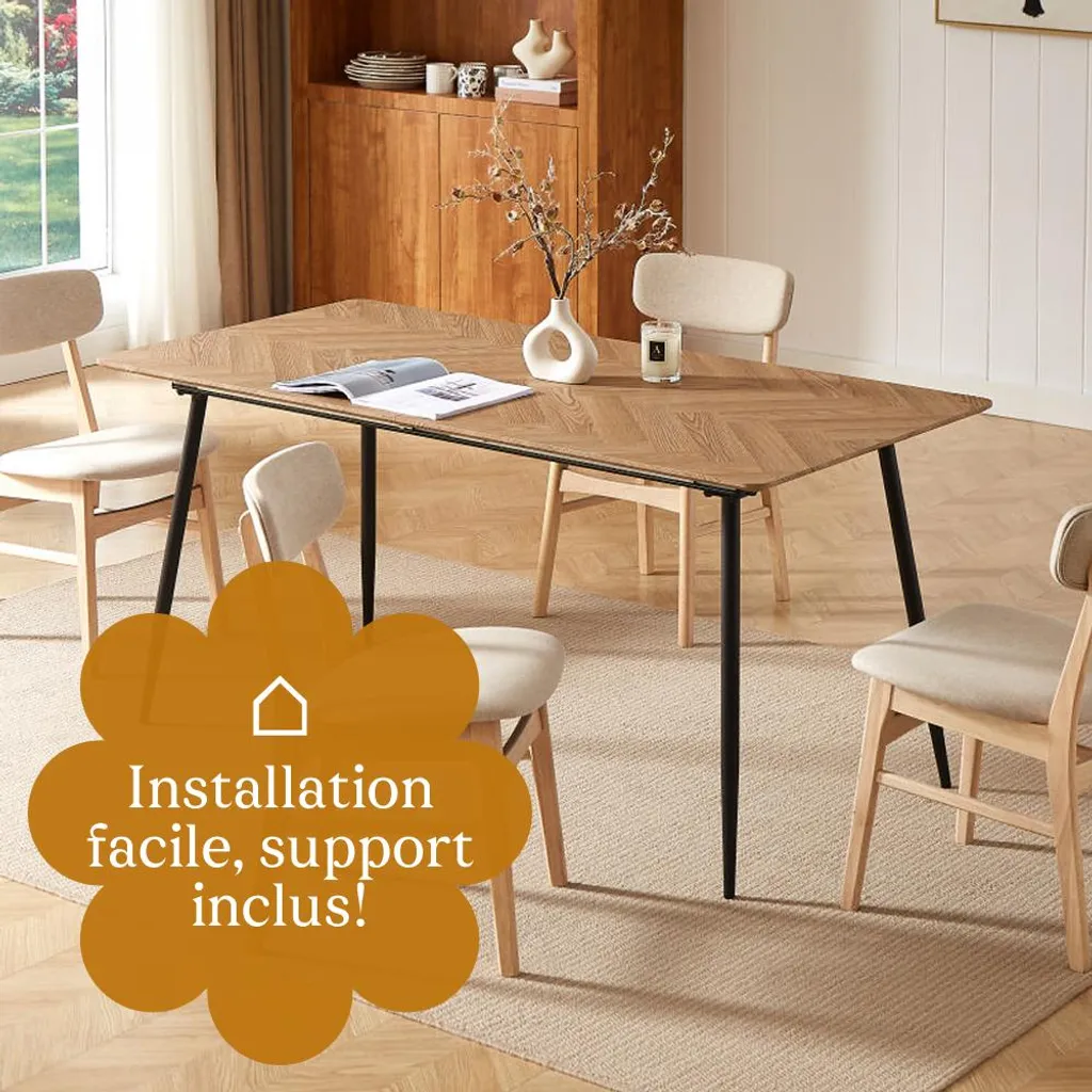 Grande Table à Manger Extensible 6 à 8 Personnes Style Industriel Chic - 8