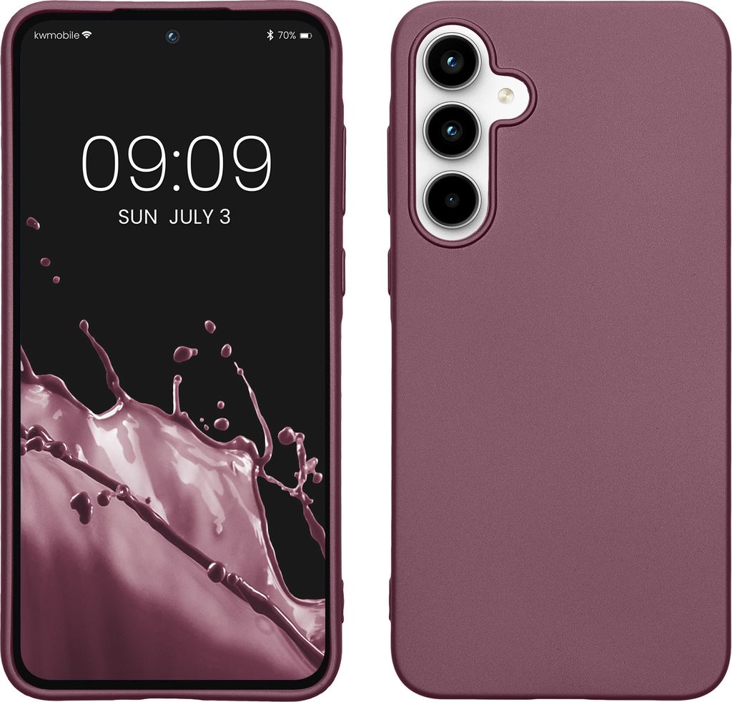 kwmobile Case kompatibel mit Samsung Galaxy A35 Hülle - Schutzhülle aus Silikon metallisch schimmernd - Handyhülle Metallic Lavendel