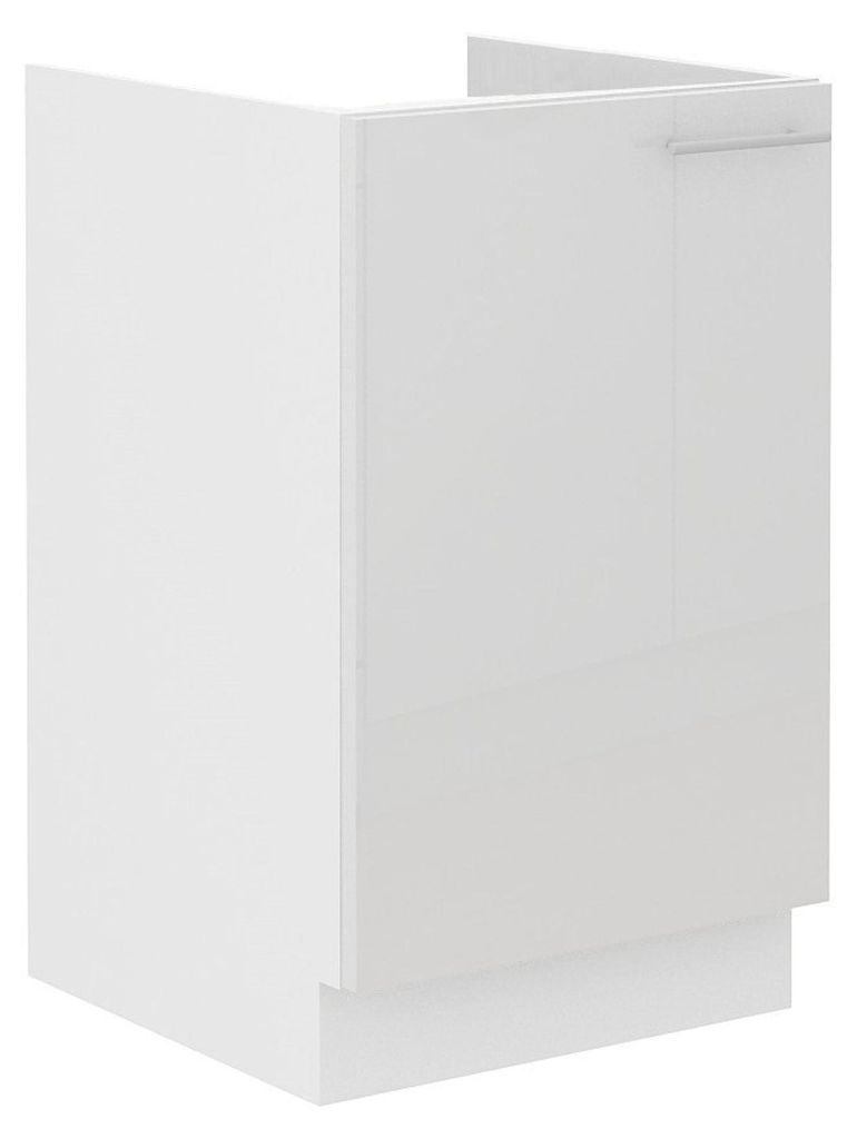 Spülenschrank 50 Lara Weiß Hochglanz + Weiß matt Produktbild 