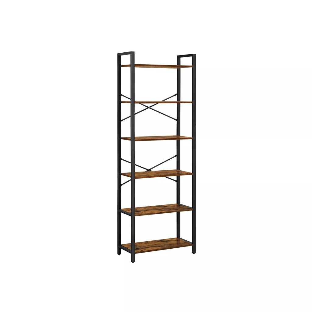 In And OutdoorMatch Bücherregal Industrie Lambert - 6 Ebenen - Bücherregal - Wohnzimmer, Schlafzimmer und Kinderzimmer - Holz - MDF - 66x30x186cm