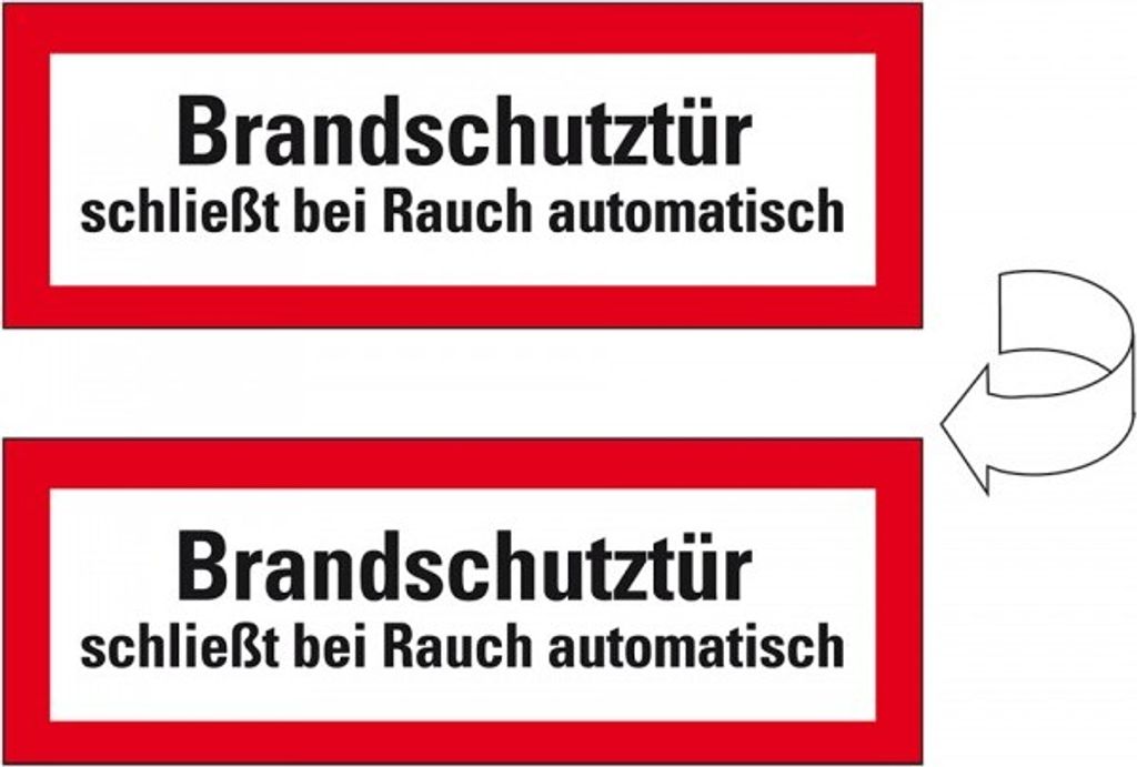 Dreifke Aufkleber I Feuerwehr:Brandschutztür schließt bei Rauch..., doppelse...