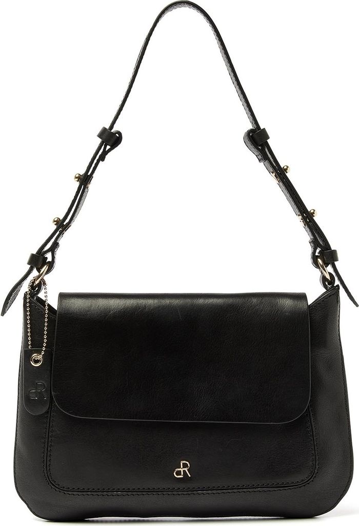 dR Amsterdam Umhängetasche | Leder Schultertasche | Damenhandtaschen | Damen Crossbody Tasche | Milan - 283698 Black