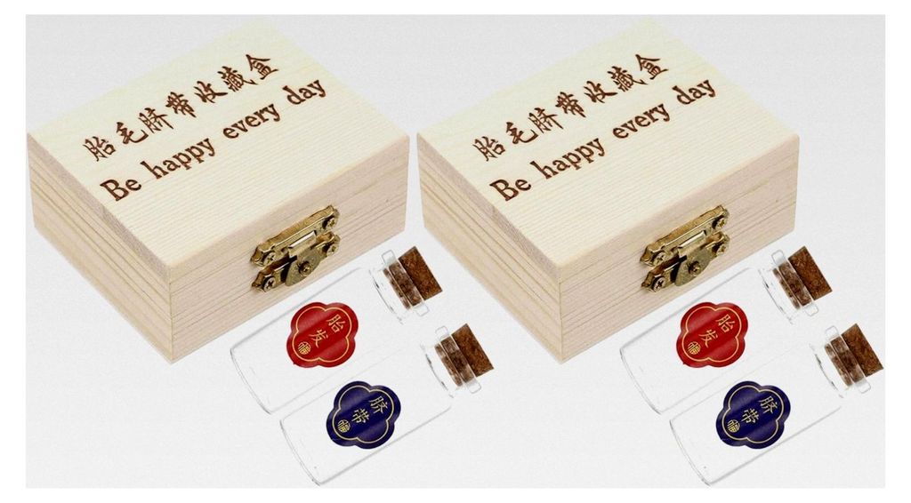2-teilige Holzbox zur Aufbewahrung von Babyhaaren und Zähnen - Erinnerungsbox für Fötushaar und Zahnsouvenirs als Geschenk zur Geburt
