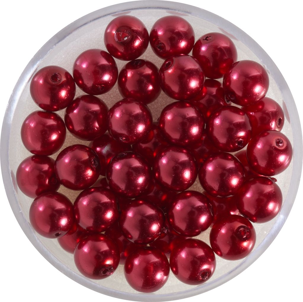 PRACHT Crystal Renaissance Glaswachsperlen 6mm 40 Stück Perlen Basteln Schmuck Rot