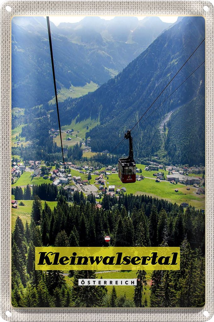 Blechschild Reise 18x12cm Kleinwalsertal Österreich Gondel Natur