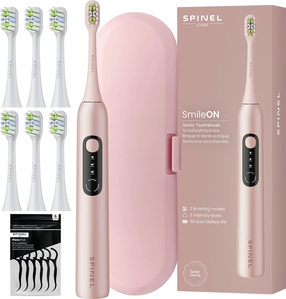 Spinel Care SmileON sonická zubná kefka ružová s puzdrom 6 Obrázok produktu 