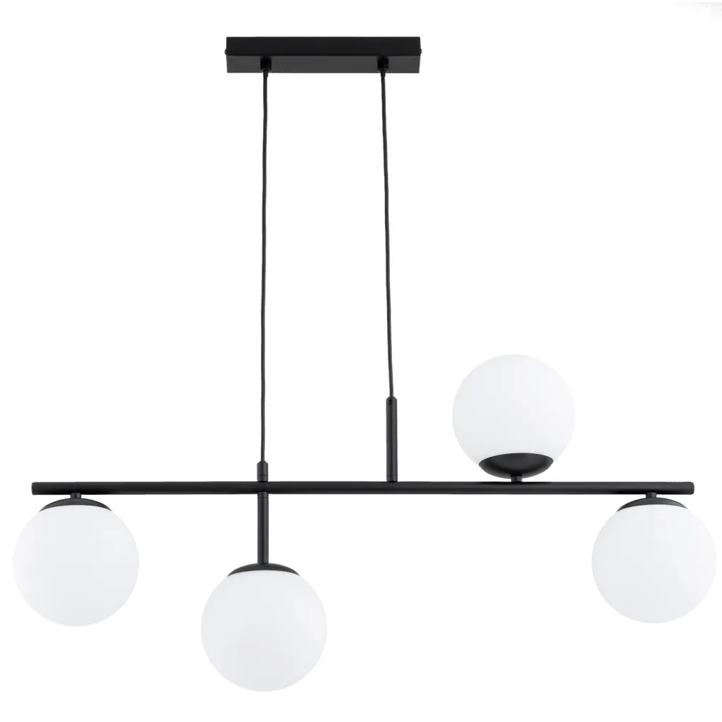 Lustre suspension moderne LUNA 4 lumières en métal bicolore 80x82 cm