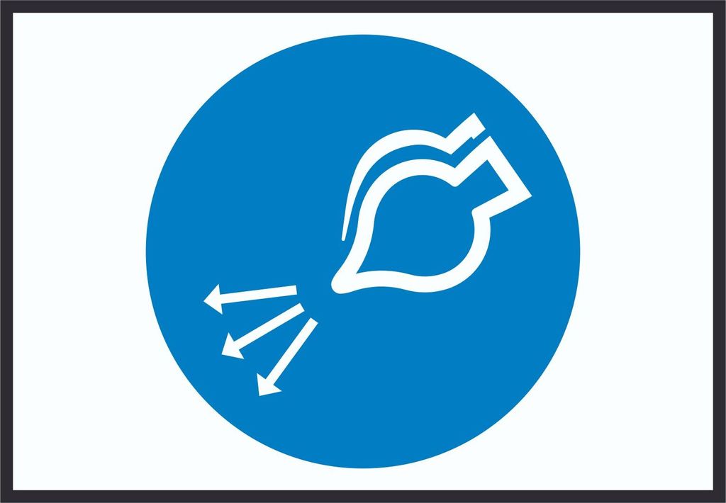 Luftversorgung einschalten beim Aussetzvorgang Symbol Aufkleber A7 (74x105mm)