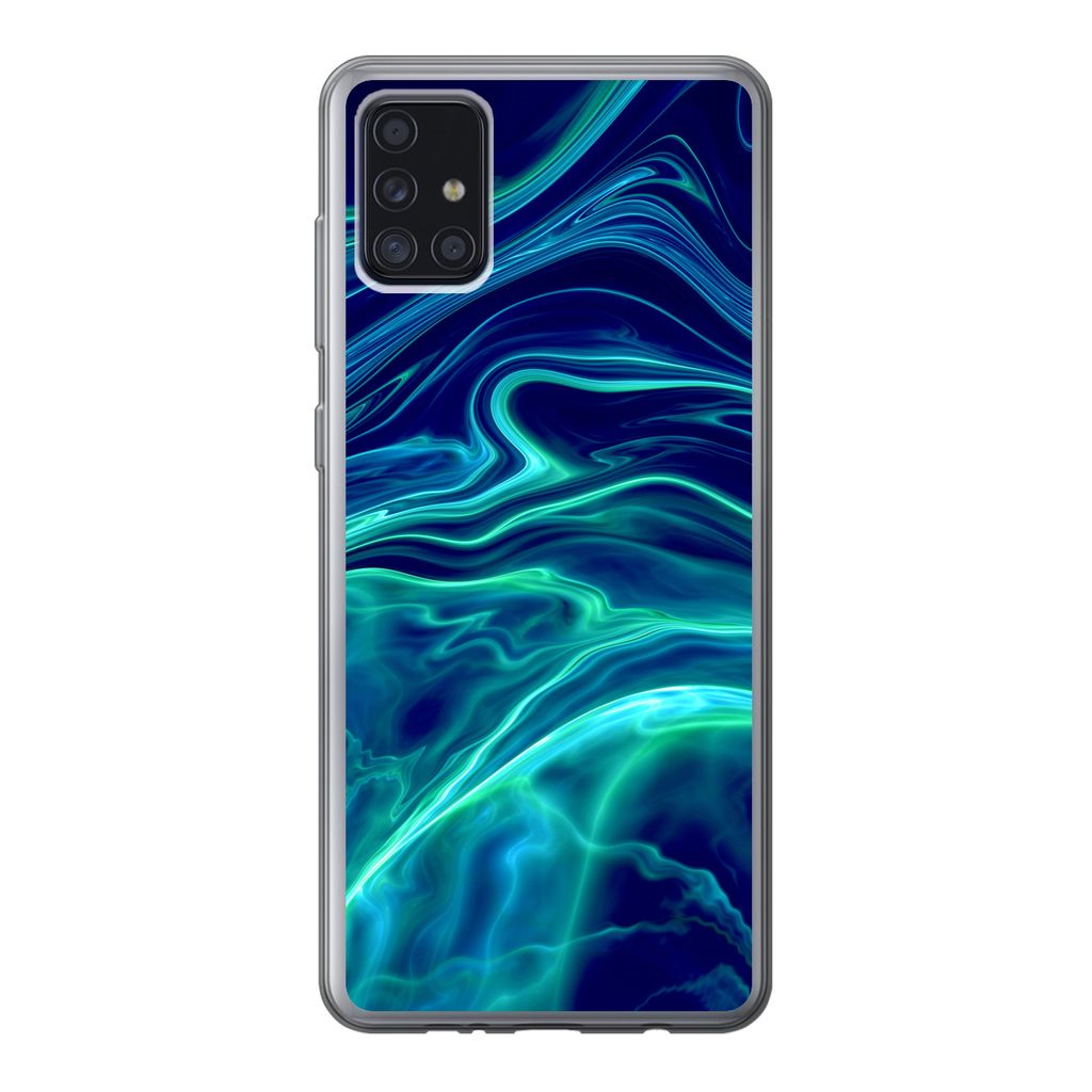 MuchoWow Handyhülle Schutzhülle Hülle für Samsung Galaxy A52 5G Abstrakt - Wellen - Design Silikon Softcase Handy Hülle - Umschlag