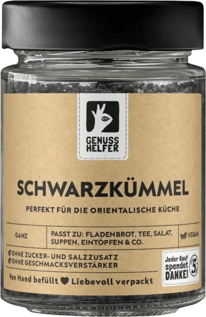 Schwarzkümmel, ganz, Schwarzkümmelsamen zum Kochen, 85g im Glas