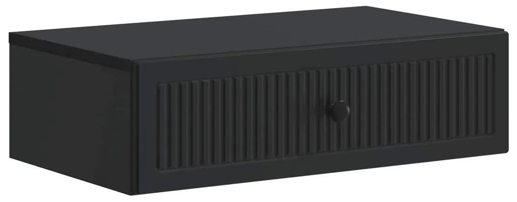 vidaXL Table d'appoint murale noire 59x34,5x17 cm pour entrée