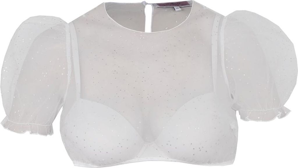 Dirndlbluse Kochel Kurzarm Puffarm lichtgrau 38 Produktbild 