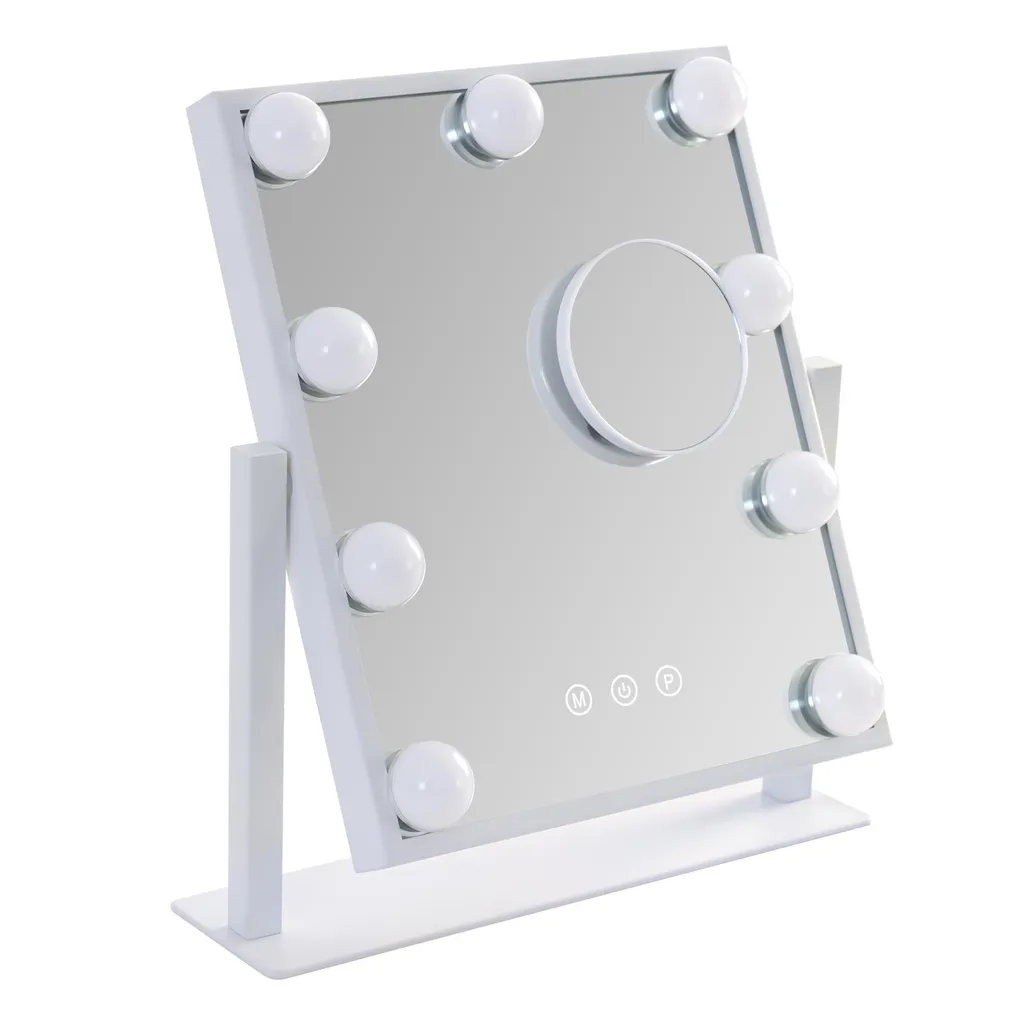 Miroir Hollywood à Intensité Variable avec Bouton Tactile et 9 LED HD