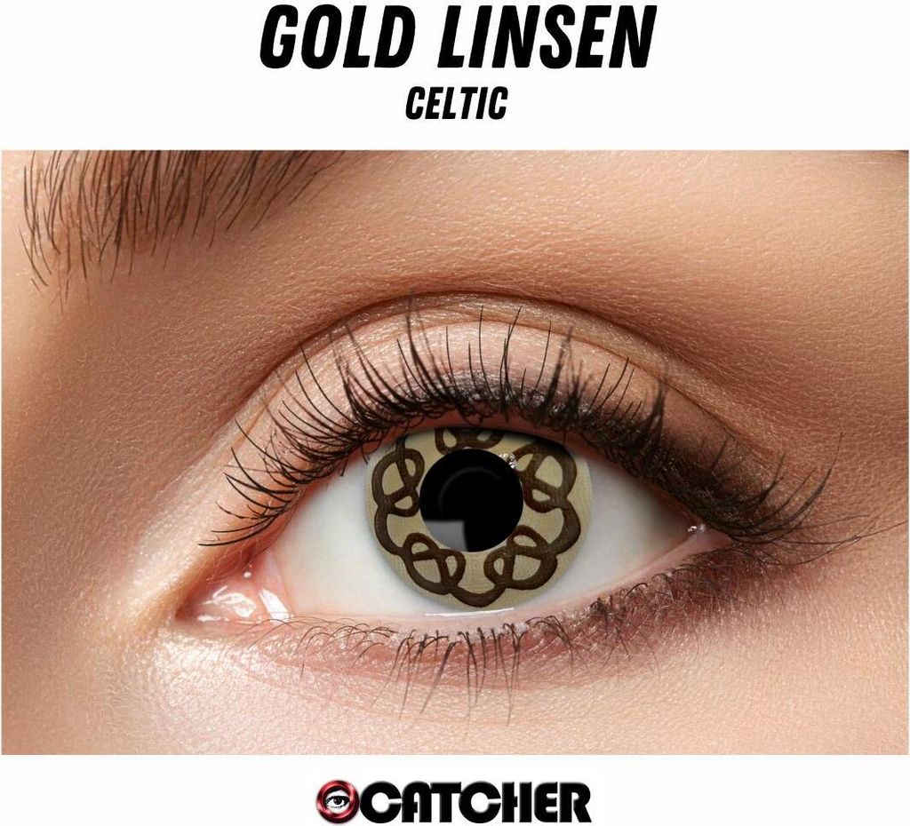 Zoelibat Gold Celtic 12-Monats-Kontaktlinsen auffälliger Cosplay Anime Look
