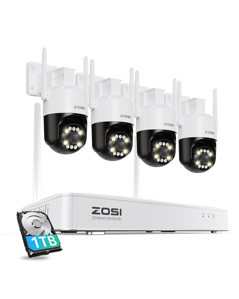 ZOSI 5MP WiFi 6 Überwachungskamera Aussen Set, 8CH NVR mit Produktbild 