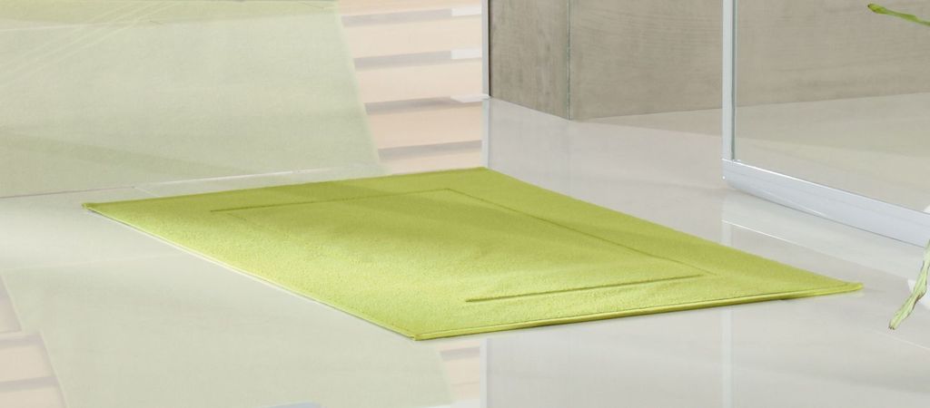Badematte Hoch-Tief einfache Rahmenborte 600 Gramm 50 x 70 cm - Hellgrün