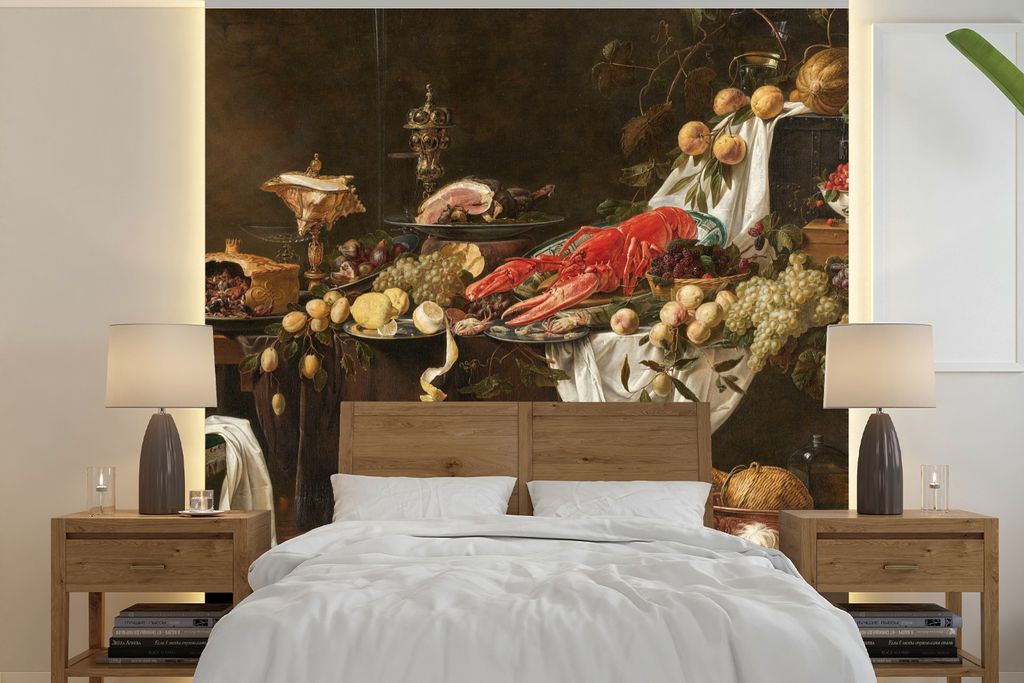 MuchoWow Fototapete für Wohnzimmer oder Schlafzimmer Wandtapete Vinyl Motivtapete Stilleben aus aronk - Adriaen van Utrecht - Alte Meister - 350...