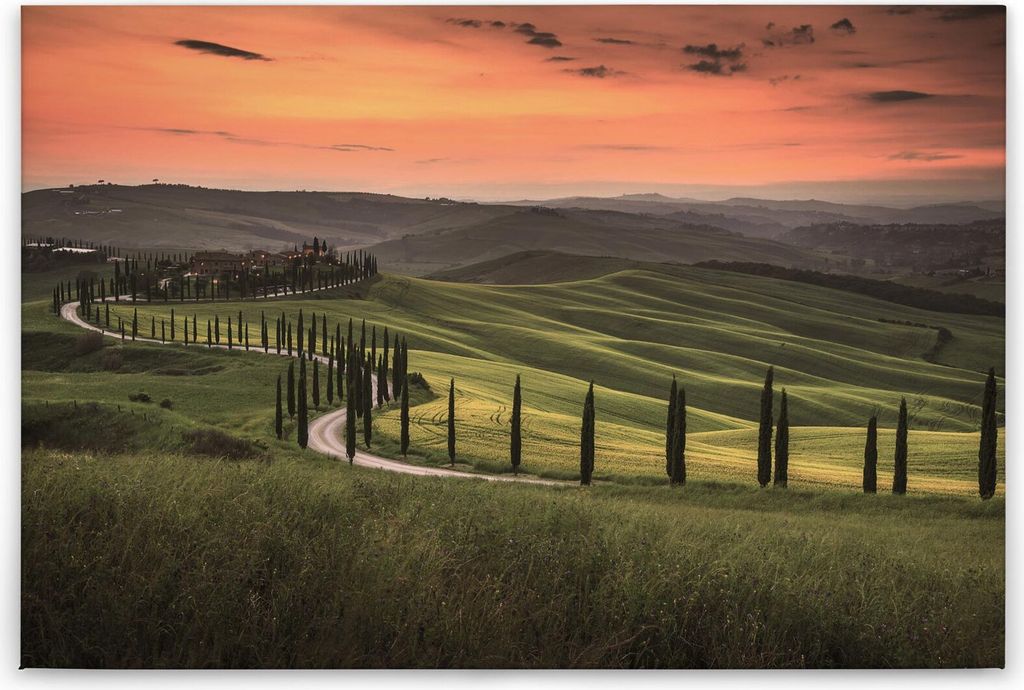 Leinwandbild Italienisch 60 x 90 cm - Wandbild Toskana Grün Produktbild 