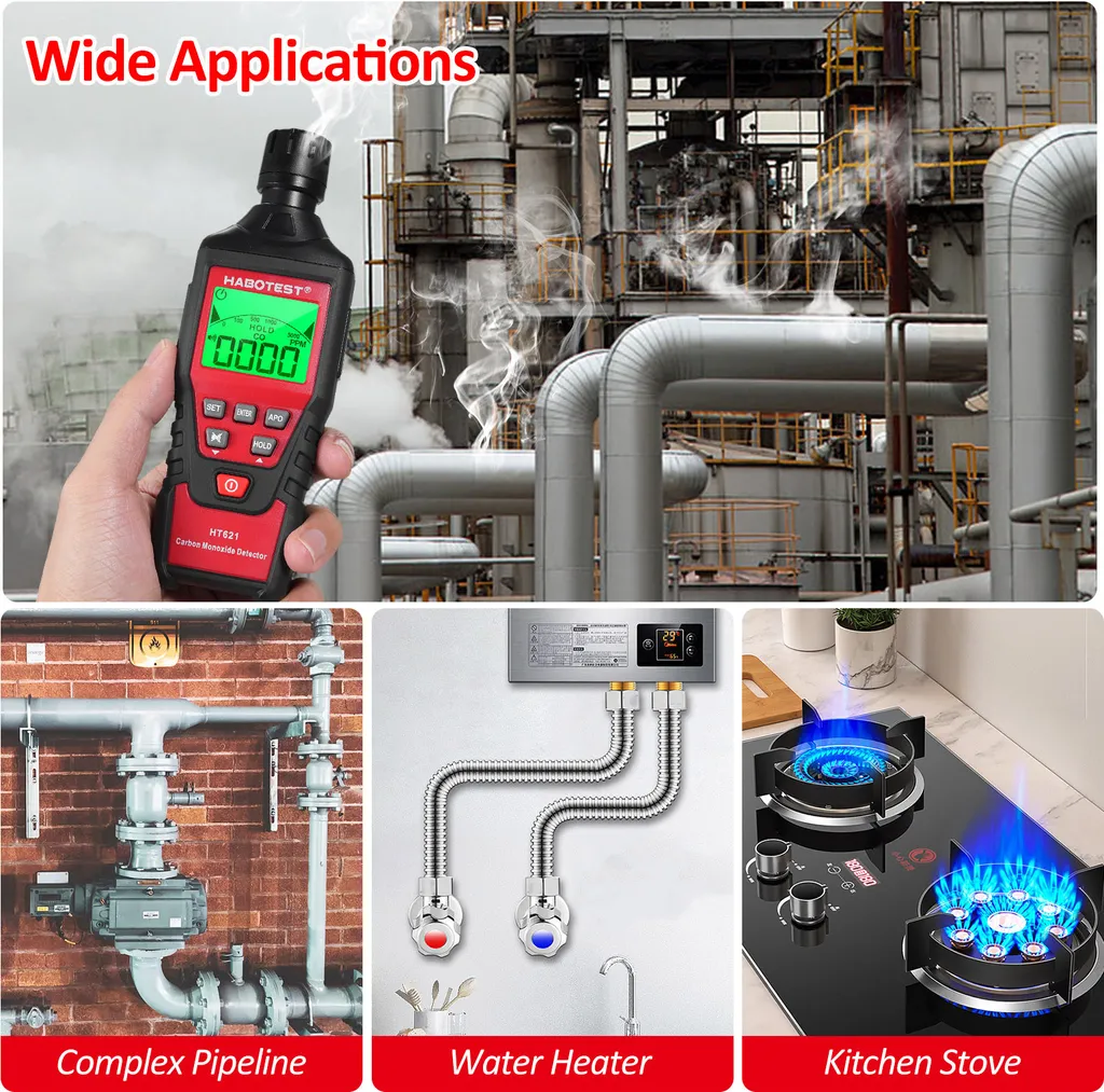 Détecteur de monoxyde de carbone HABOTEST HT621 portable LCD 5000PPM - 6