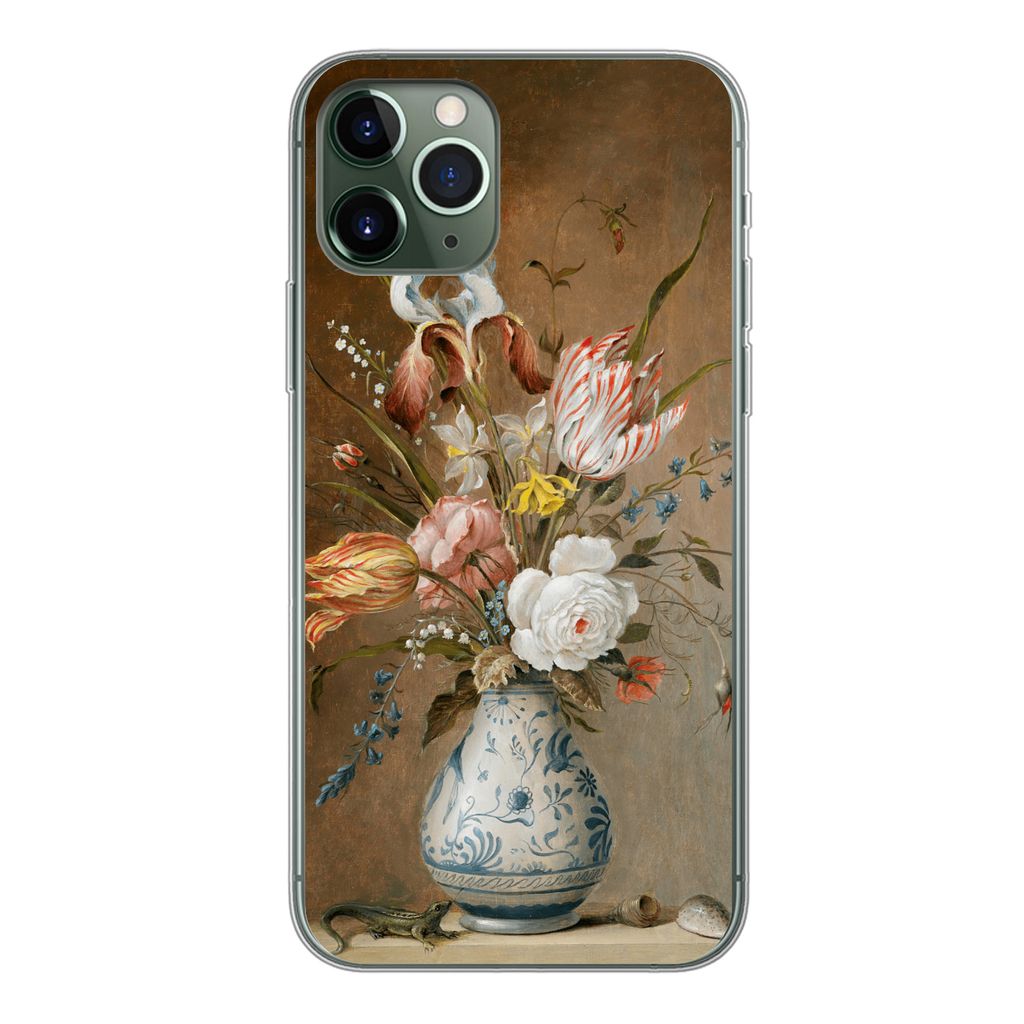 MuchoWow Handyhülle Schutzhülle Hülle für iPhone 11 Pro Stilleben mit Blumen - Alte Meister - Malerei Silikon Softcase Handy Hülle - Handy